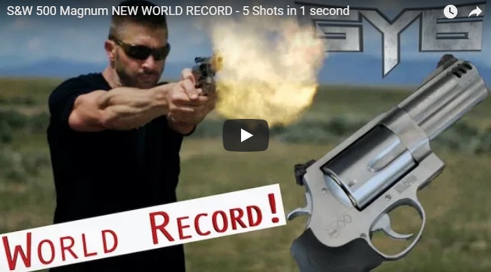 マグナムのリボルバーで5発を1 09秒で撃ち切り速射の世界記録が更新